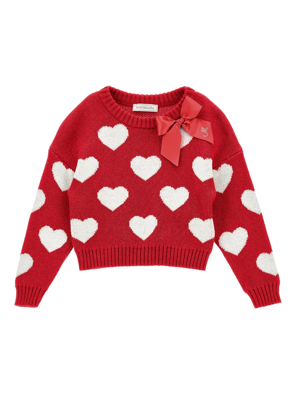 Monnalisa Trui met hartpatroon Rood