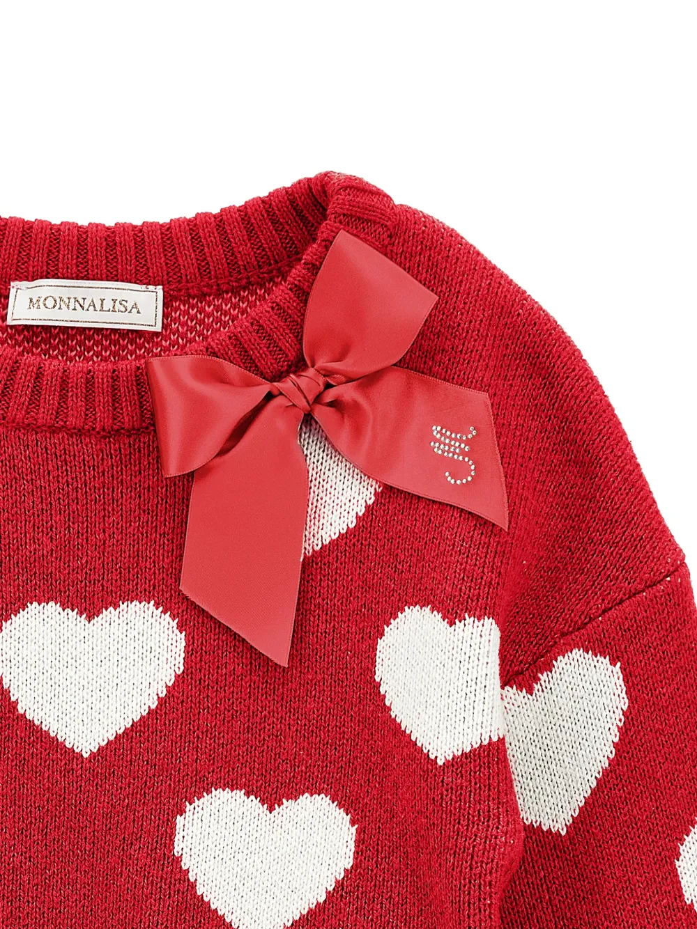 Monnalisa Trui met hartpatroon Rood