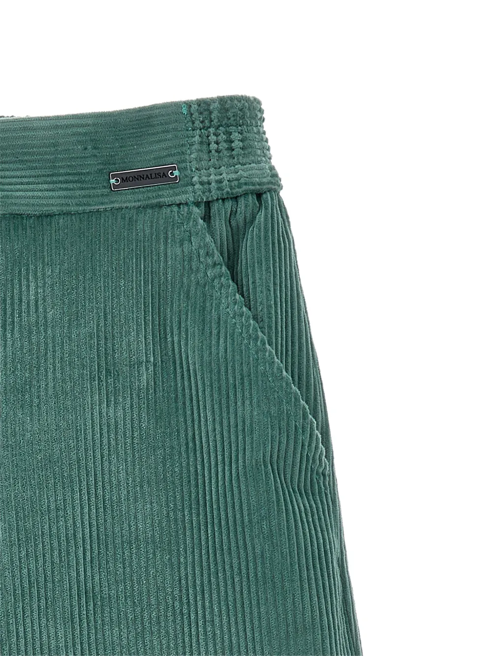 Monnalisa Ribbed Trousers In Green