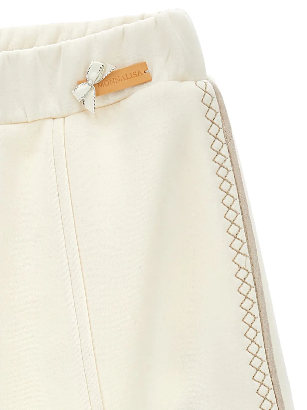 Monnalisa Side-stripe Trousers In Neutral