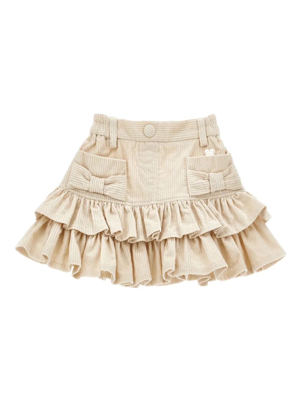 Monnalisa Kids'   Velvet Skirt With Bows In Brown