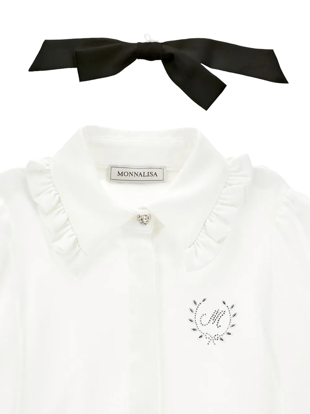 Monnalisa Ruffle-collar Blouse In White