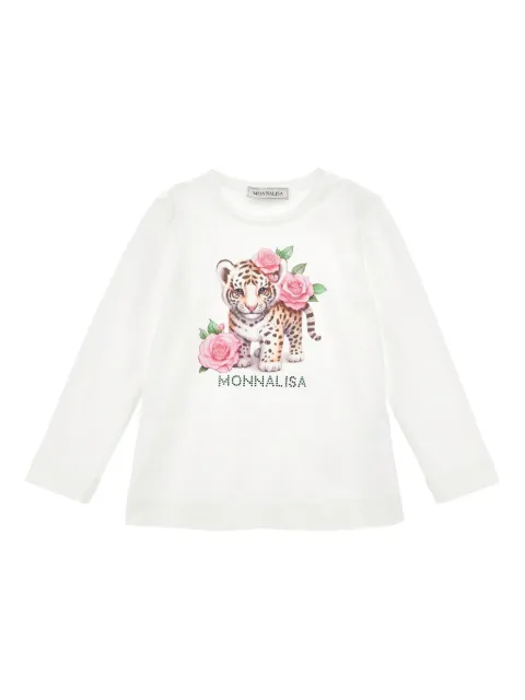 Monnalisa top manga larga con estampado gráfico