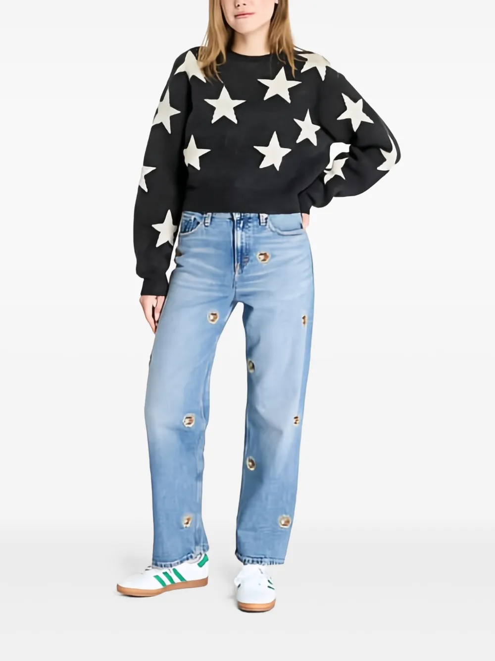 Tommy Jeans Trui met sterpatroon Zwart