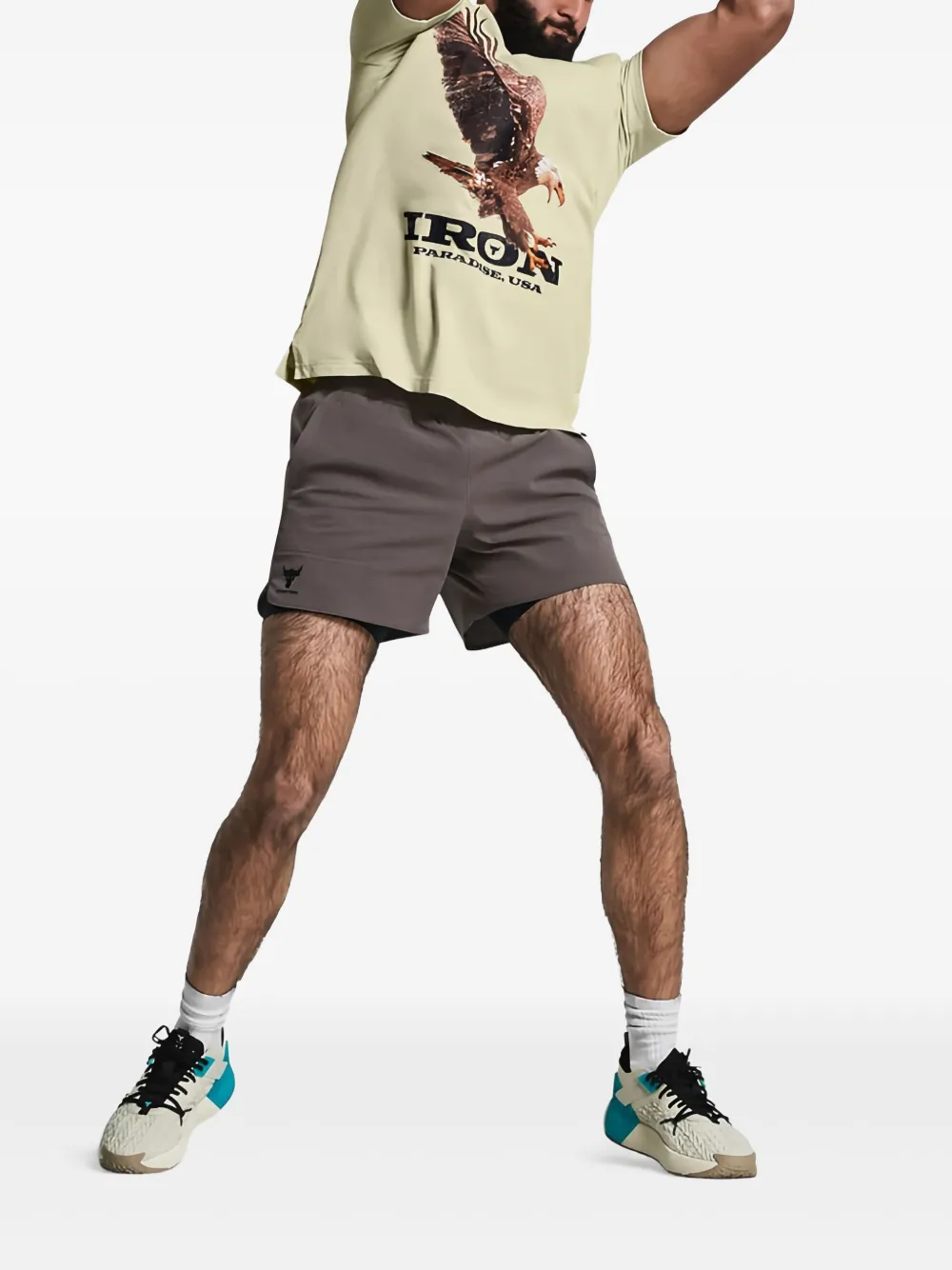  Under Armour Project Rock Shorts - Brown 