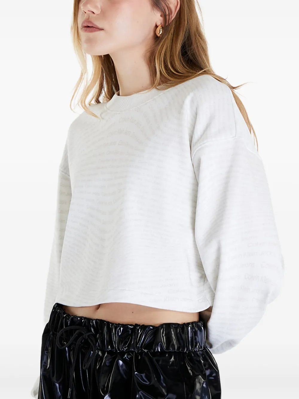 Calvin Klein Cropped trui met pofmouwen Wit