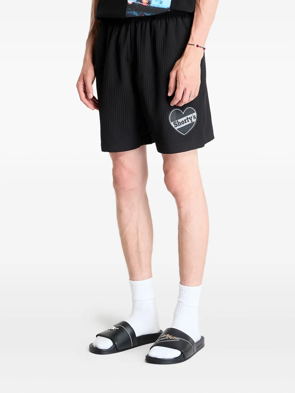 Pleasures Trainingsshorts met hartpatch Zwart