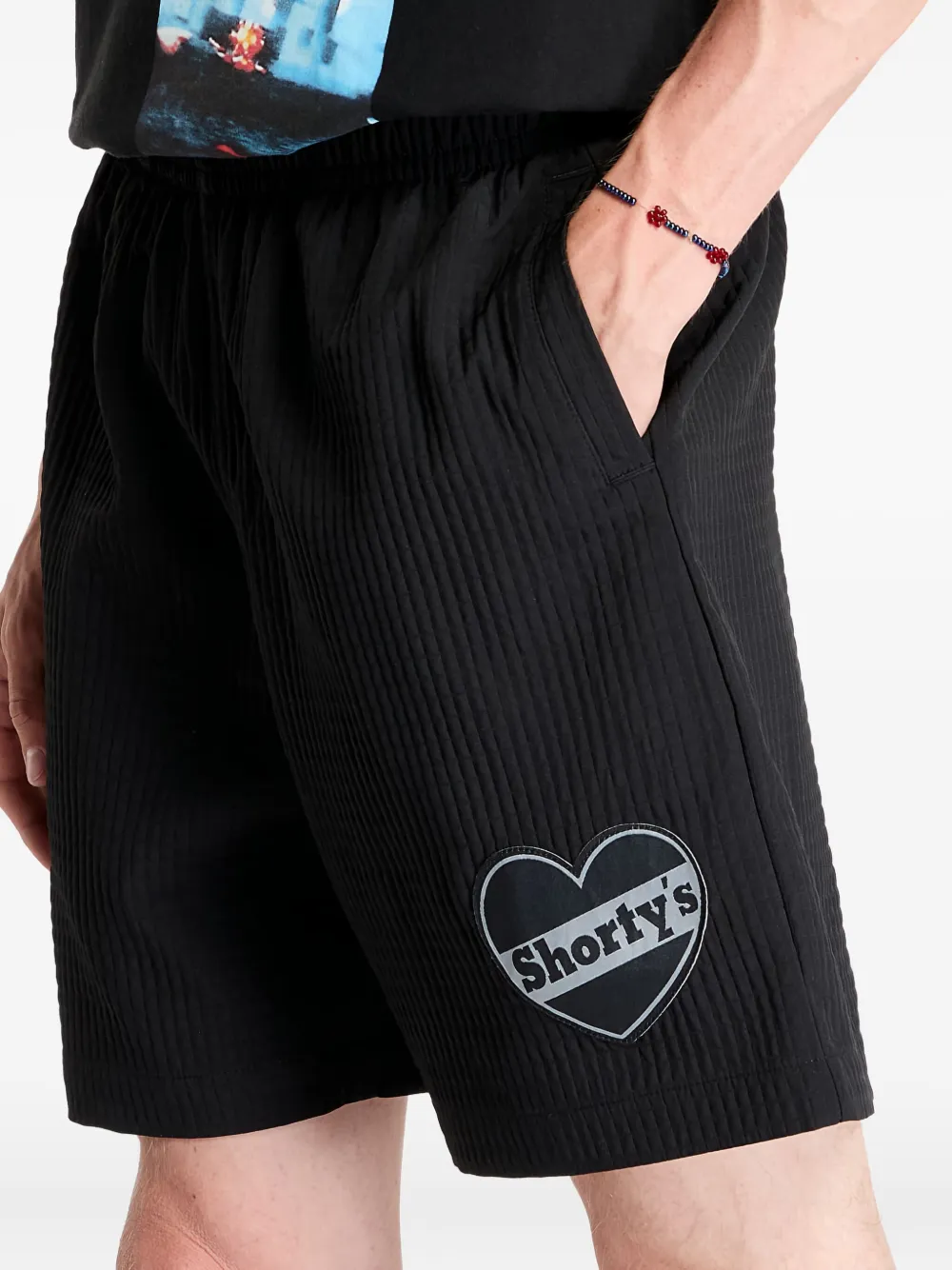 Pleasures Trainingsshorts met hartpatch Zwart