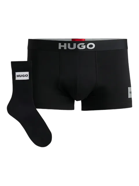 HUGO طقم بوكسرات جاكار بشعار الماركة (قطعتان)