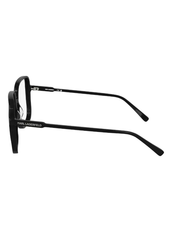 Karl Lagerfeld スクエア眼鏡フレーム | ブラック | FARFETCH JP