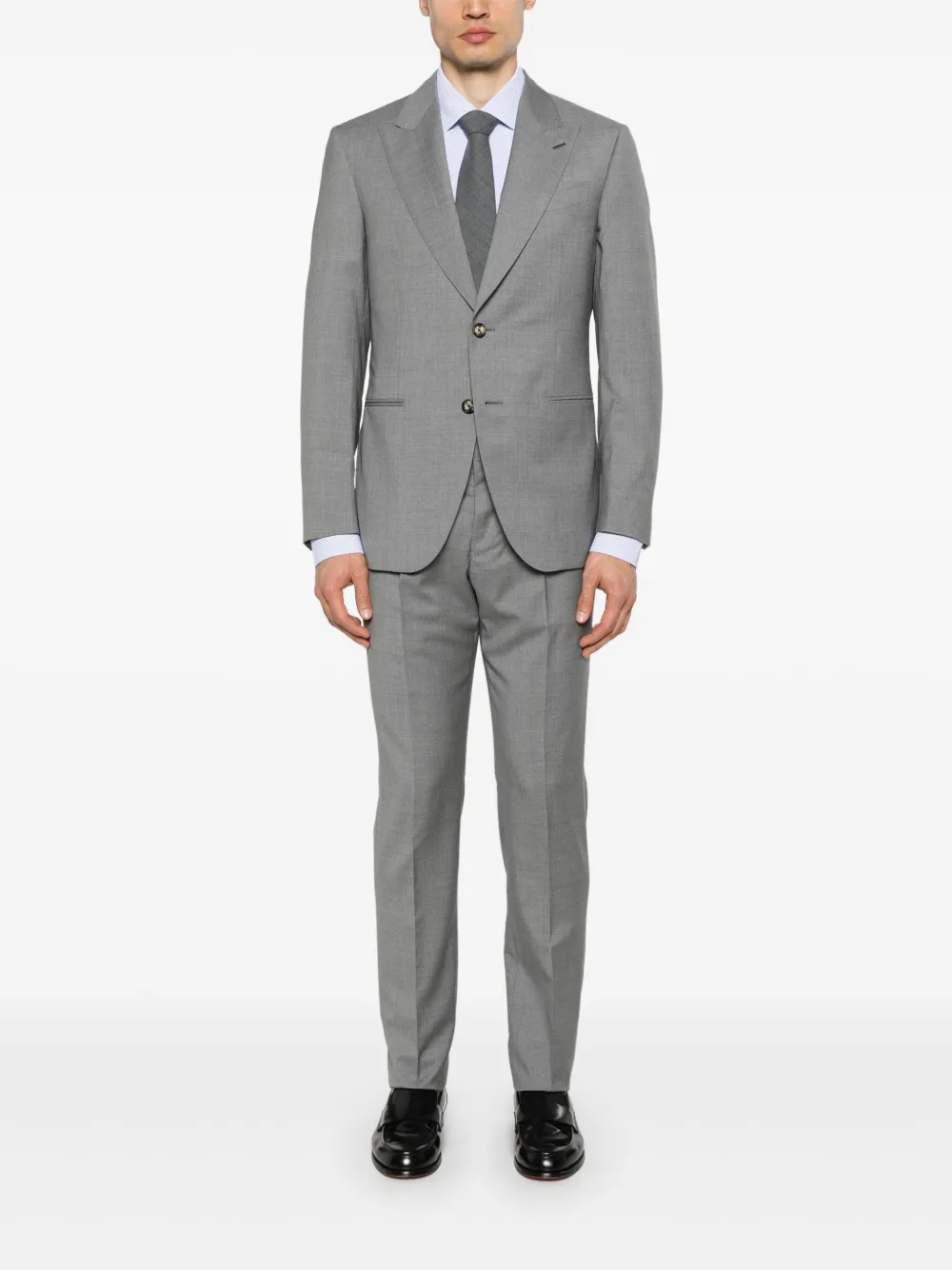 Caruso mélange-effect suit | Single Breasted Suits | Image 2