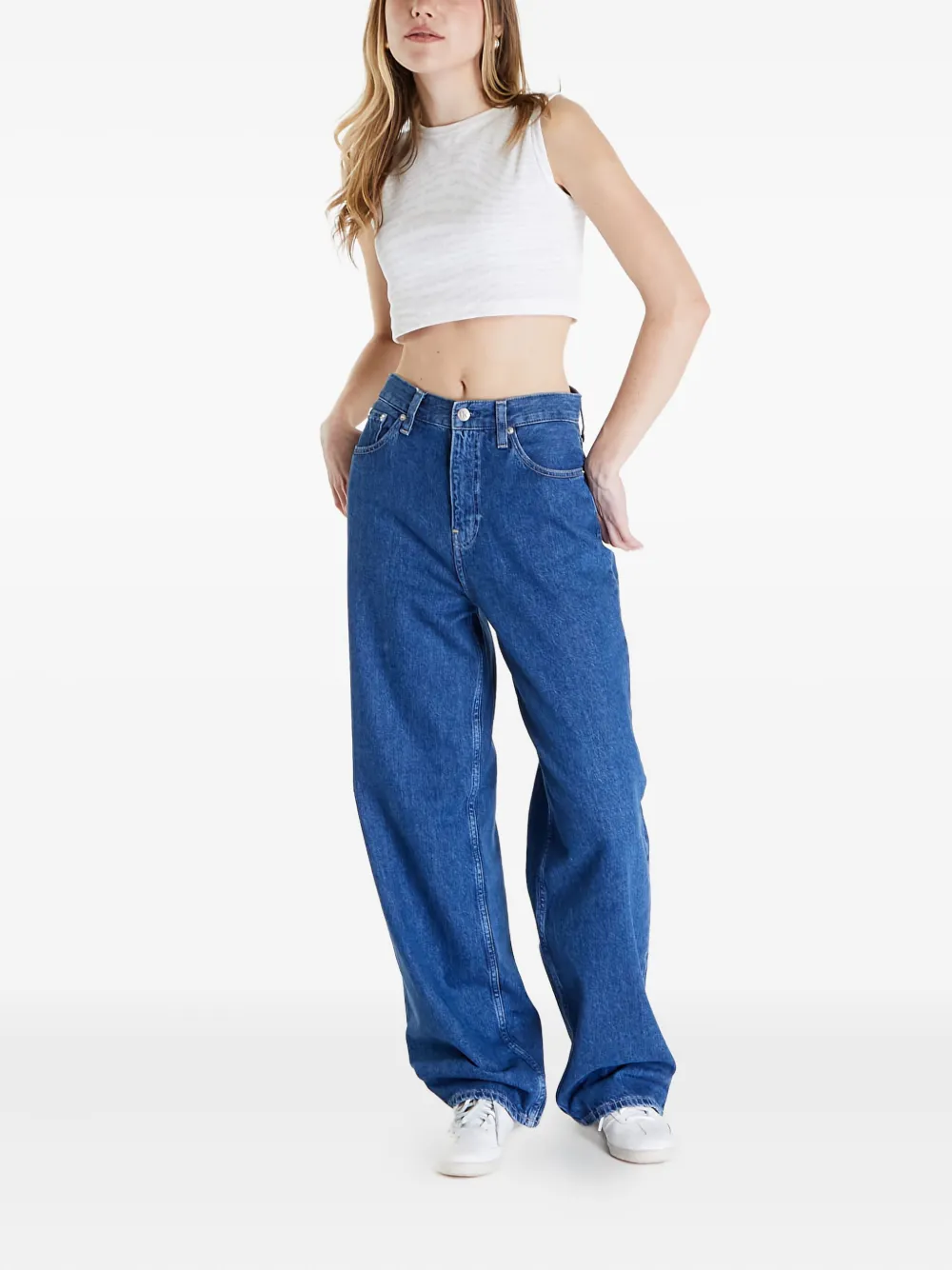 Calvin Klein Jeans Jeans met logopatch - Blauw