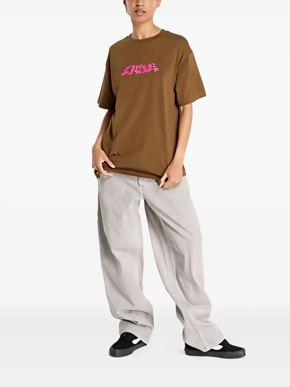 Dime Happy T-shirt In Brown
