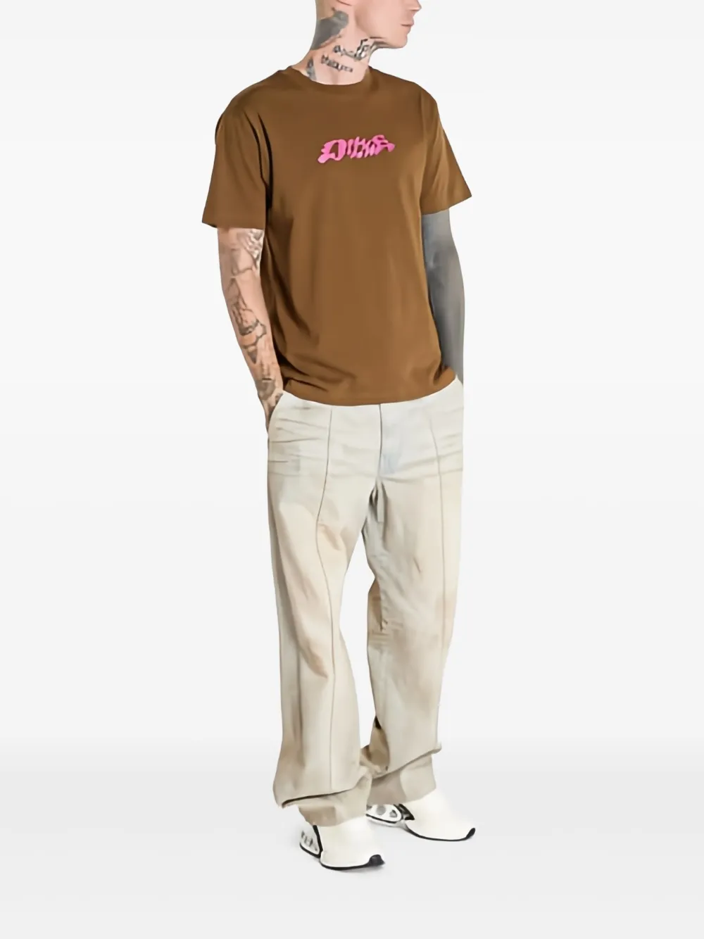 Dime Happy T-shirt In Brown