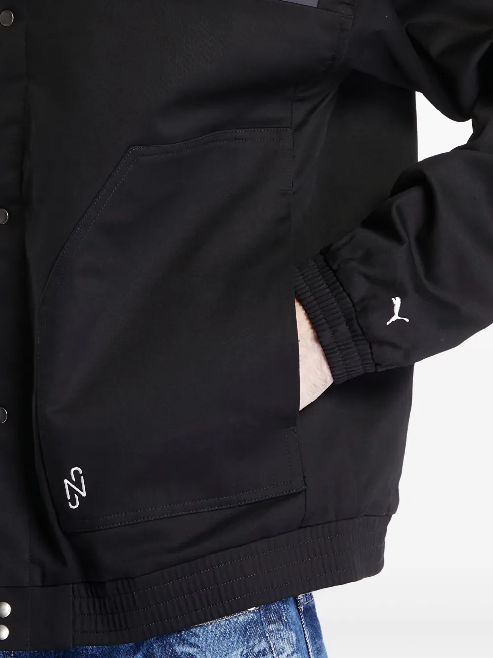 PUMA x NJR bomberjack van stretch-katoen Zwart