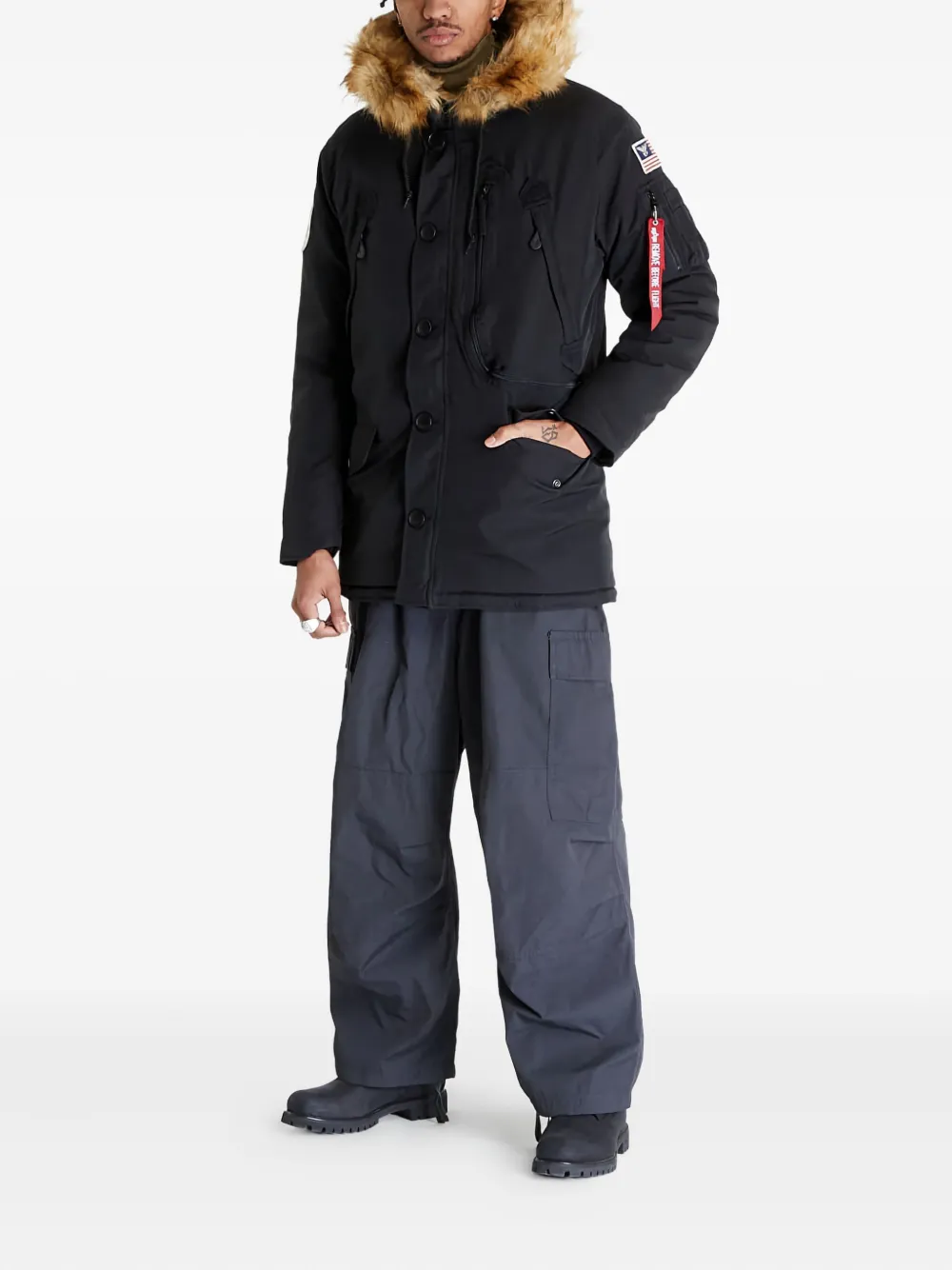 Alpha Industries faux-fur hooded jacket | Bomber Jackets | Image 2