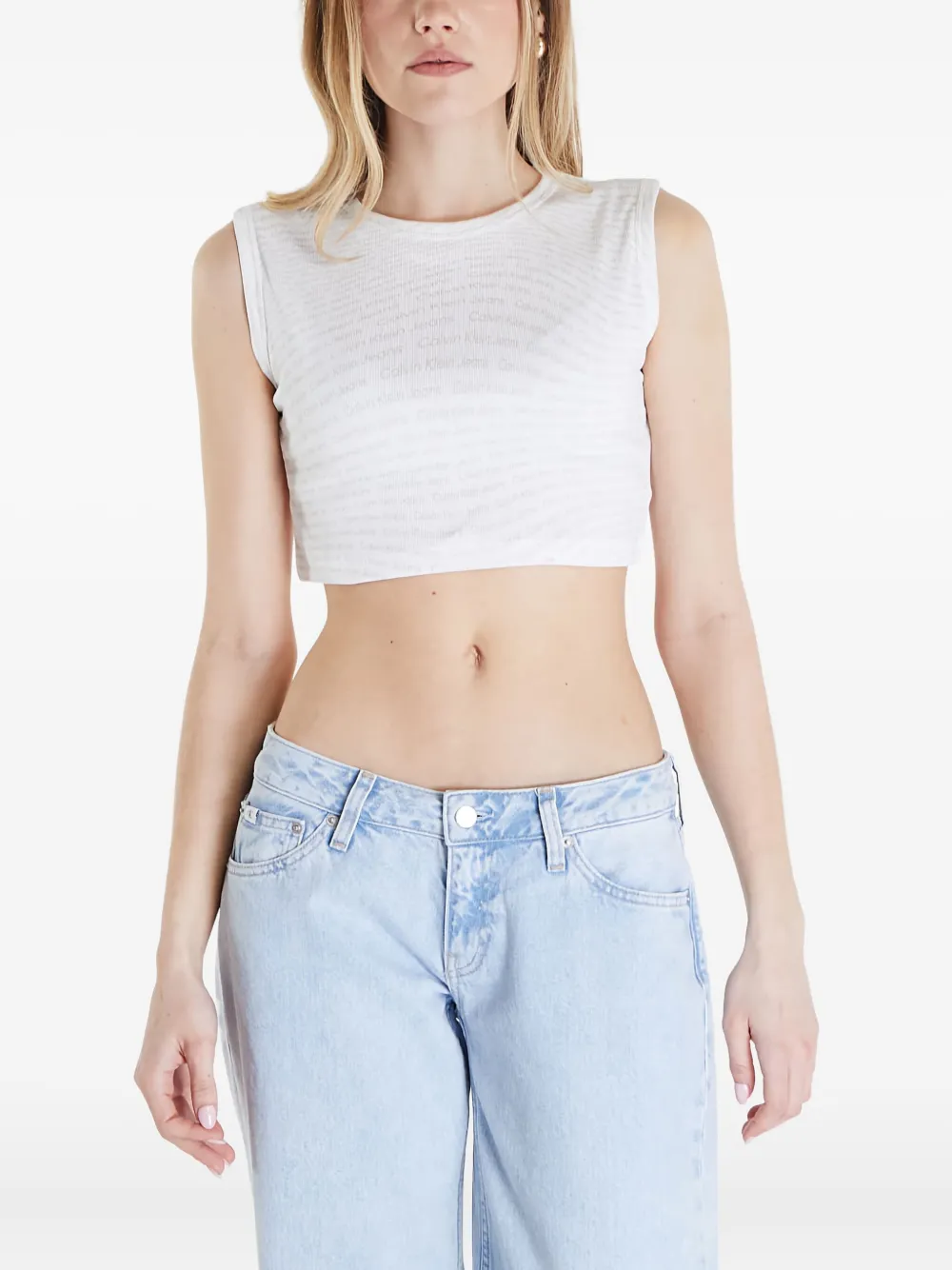 Calvin Klein Jeans logo-print tank top | White | Image 1