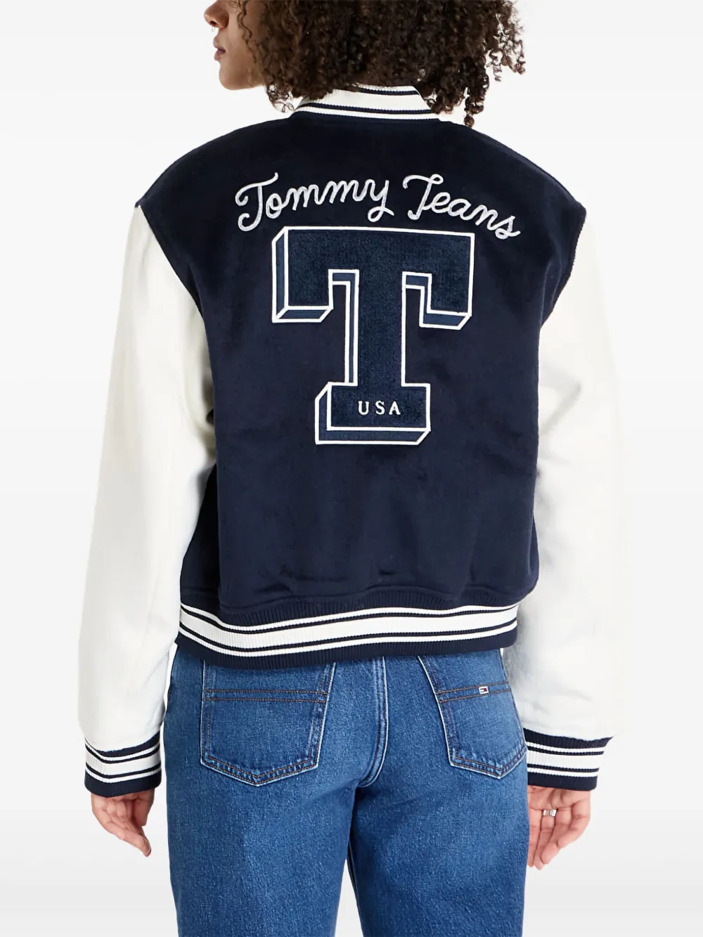 Tommy Jeans Letterman Jacket In Black