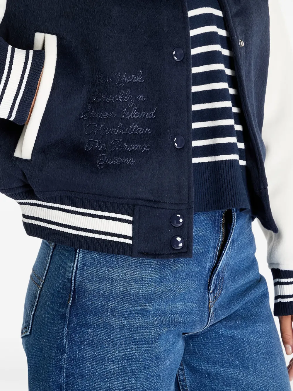 Tommy Jeans Letterman Jacket In Black
