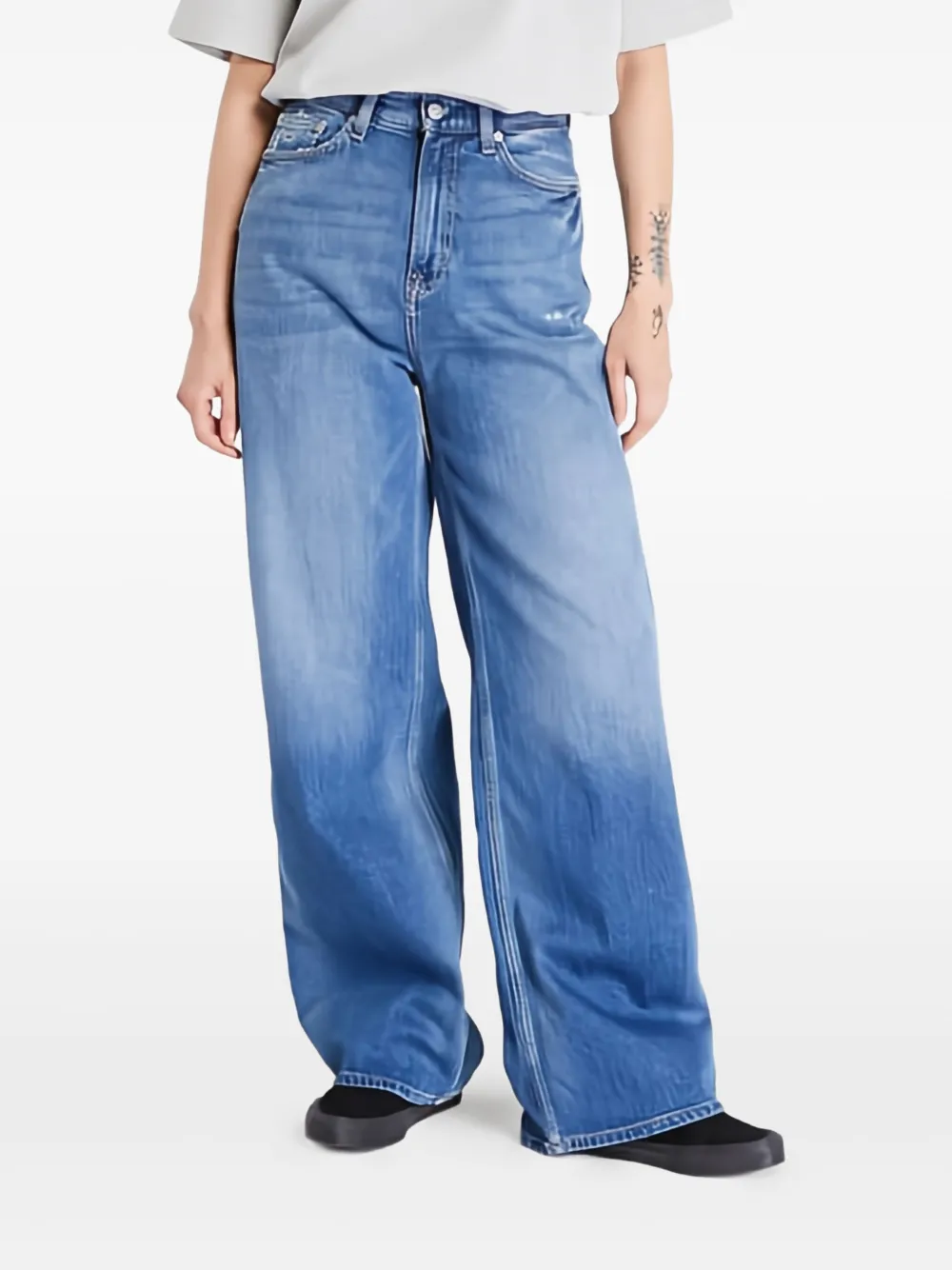 Tommy Jeans Jeans Claire a gamba ampia - Blu