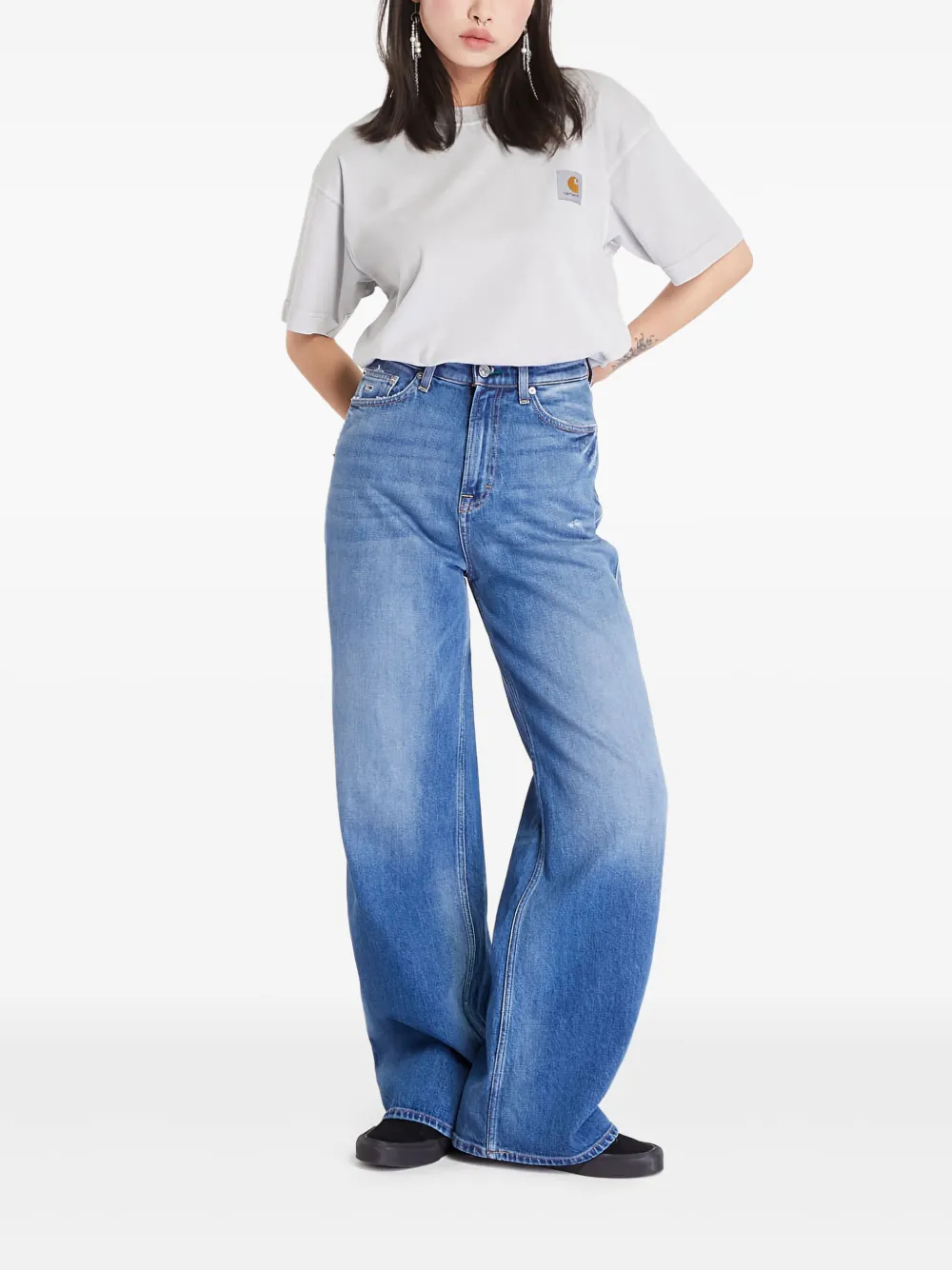 Tommy Jeans Claire jeans met wijde pijpen Blauw