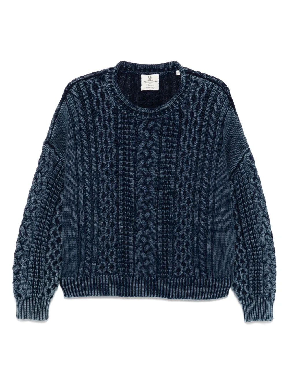 Shop Denimist Aran Jumper In Blue