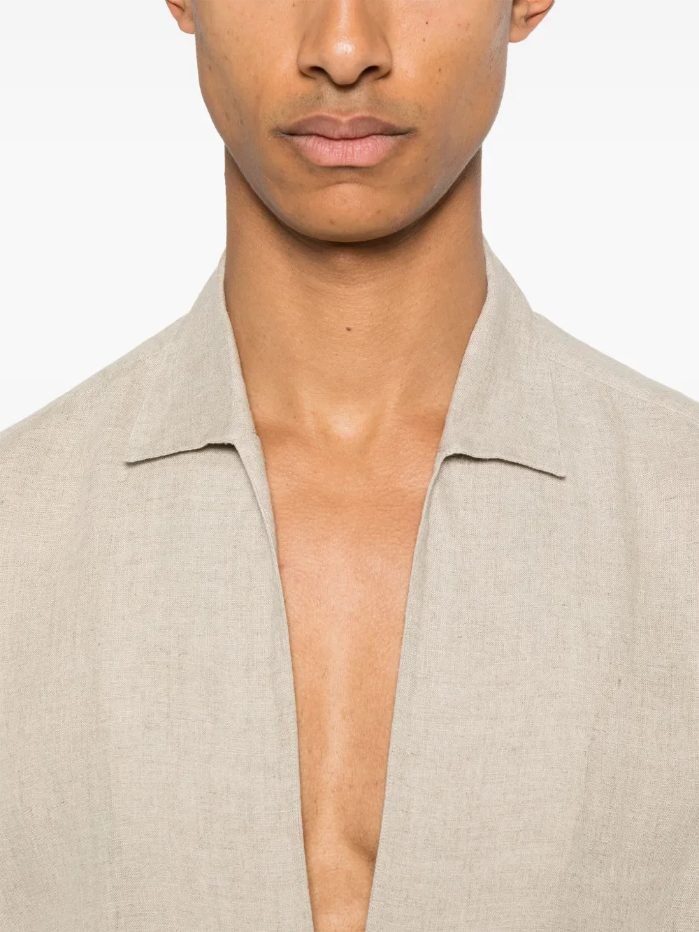 Tagliatore Linnen overhemd Beige