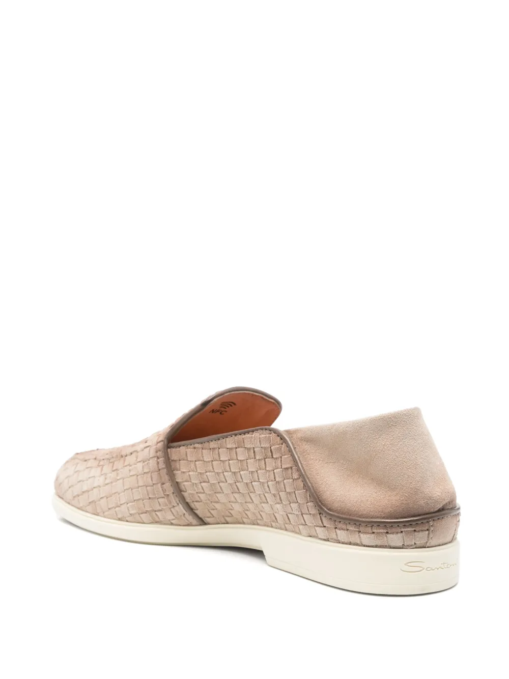 Santoni suede slippers Neutrals