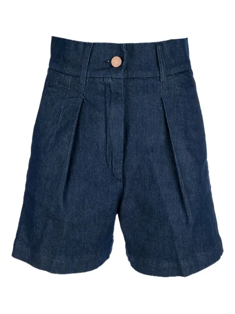 Cruna pleated welt-pockets shorts