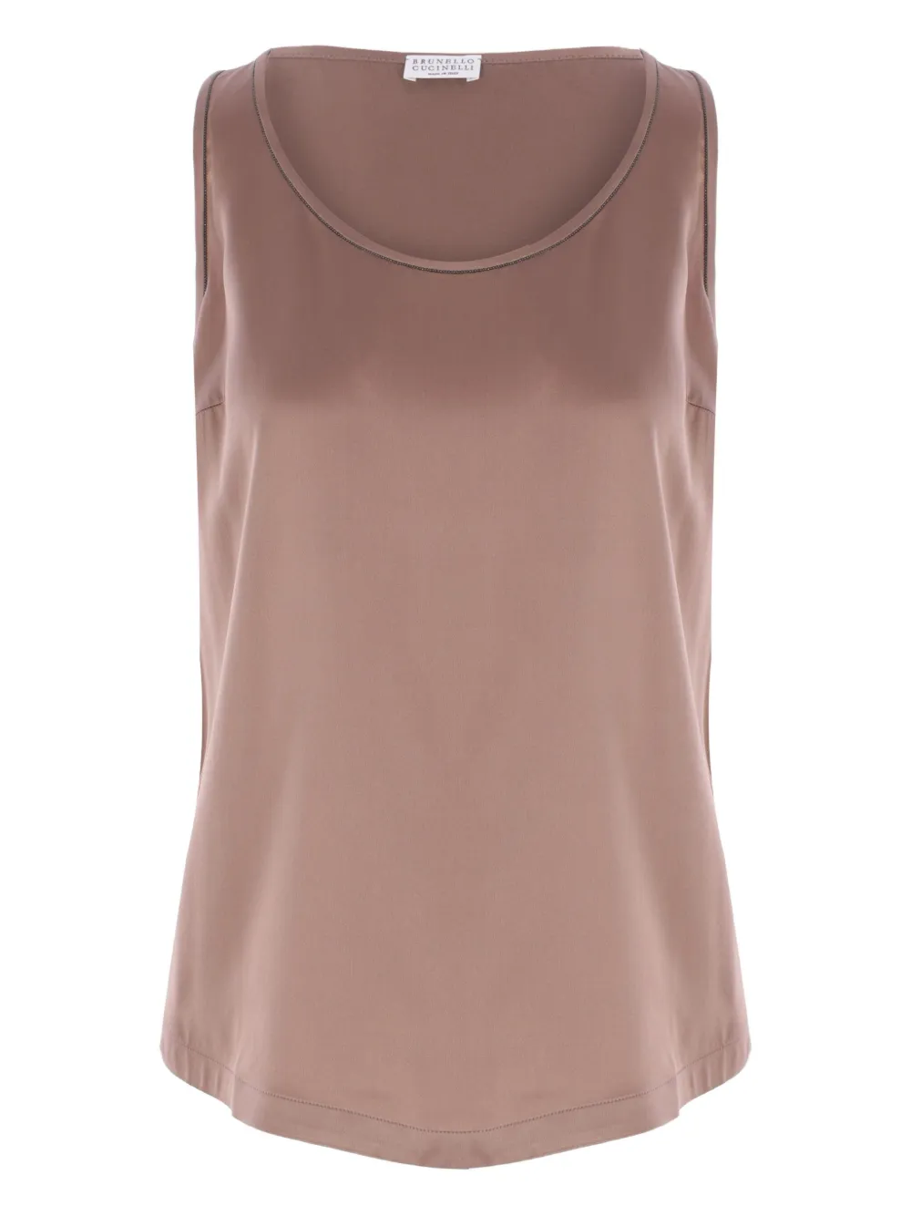 Brunello Cucinelli silk-satin tank top | Brown | Image 1