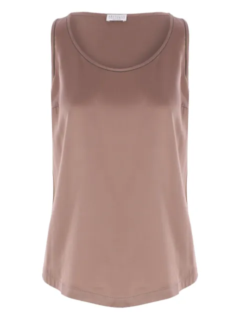 Brunello Cucinelli silk-satin tank top