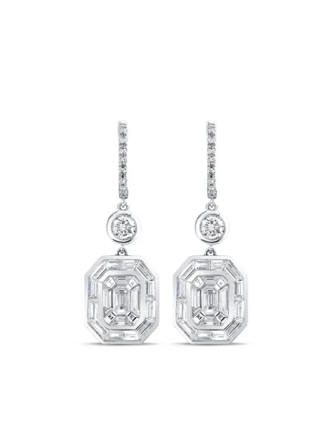 SHAY 18K white gold Illusion diamond drop earrings