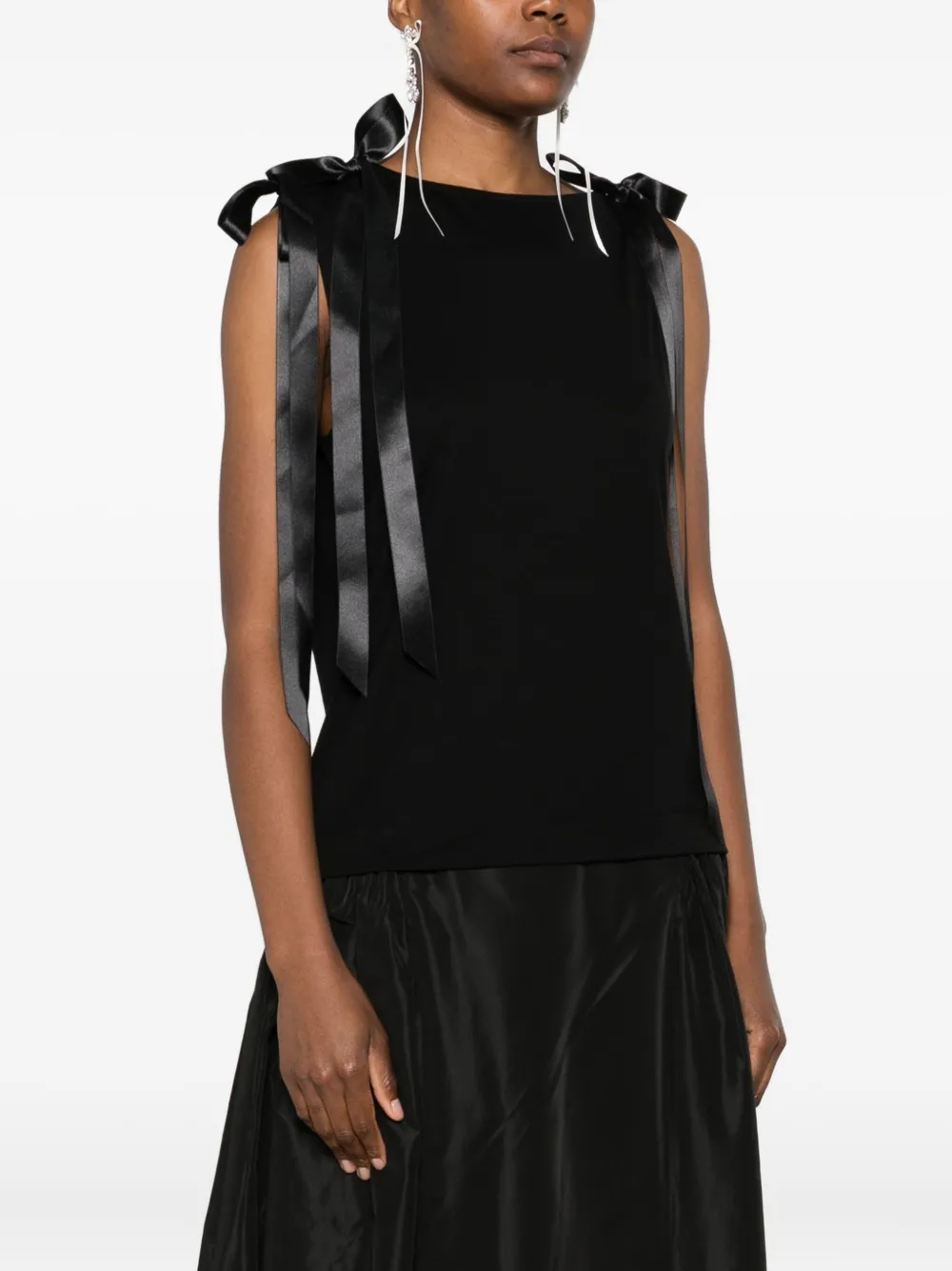 Simone Rocha Tanktop met strik Zwart