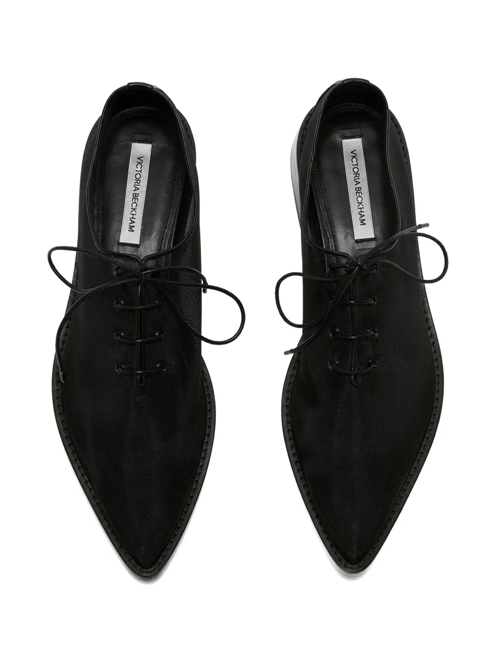 Victoria Beckham mesh lace-up oxfords Black