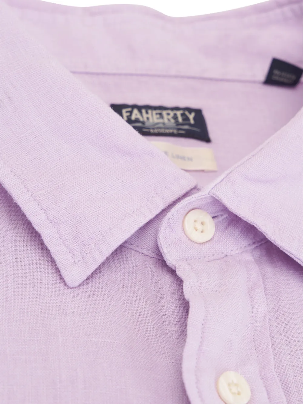 FAHERTY Dobby linen shirt - Paars