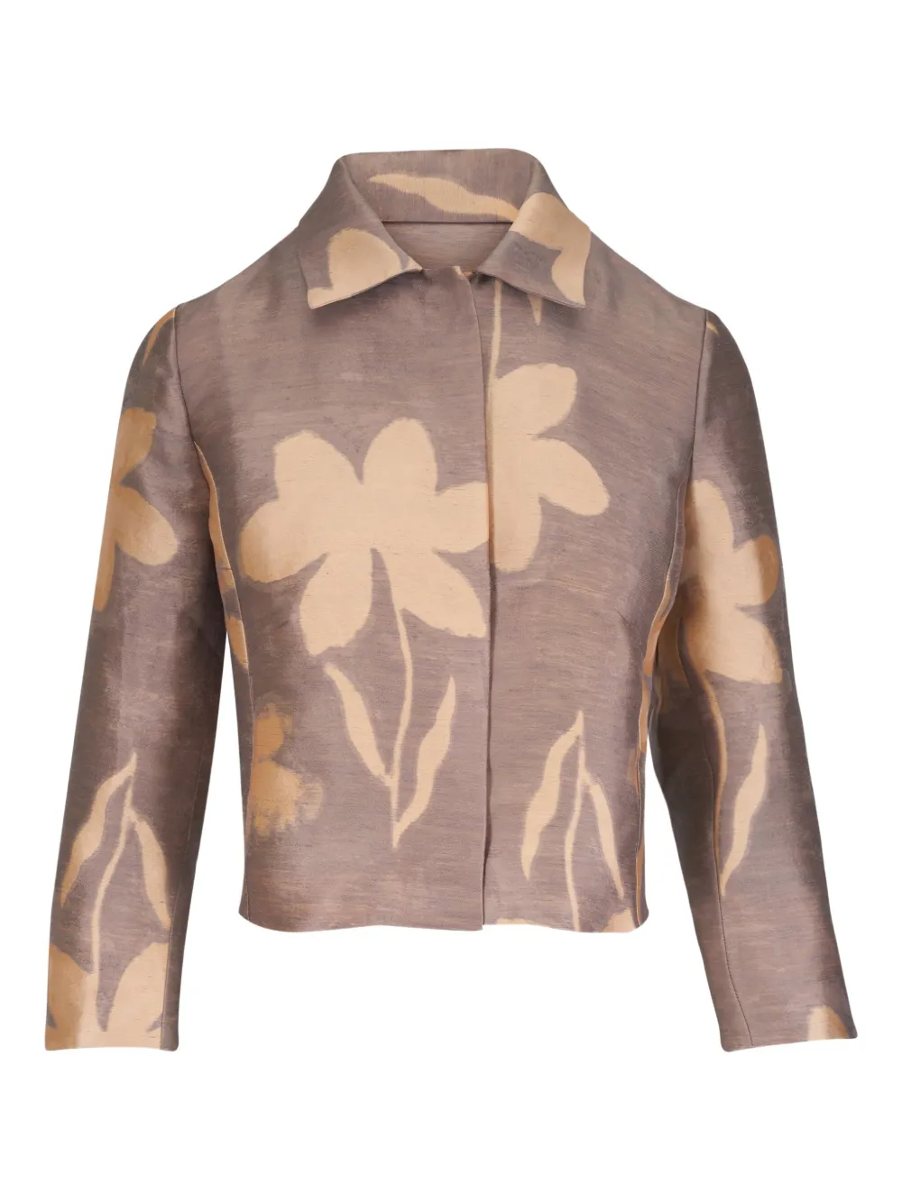 floral-print cropped jacket