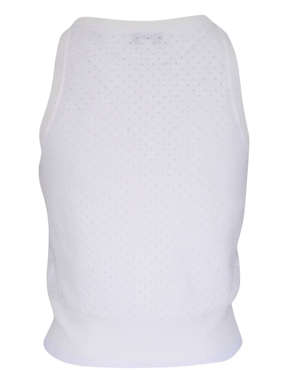 Vince Gebreide top met geperforeerd detail Wit