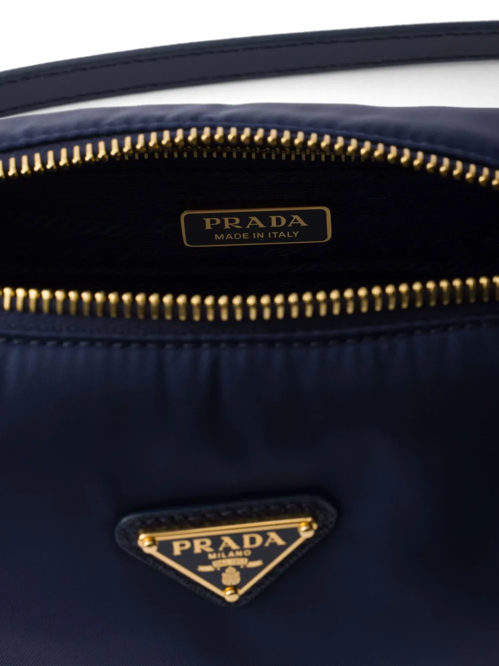 Prada Re-Nylon crossbodytas met rits Blauw