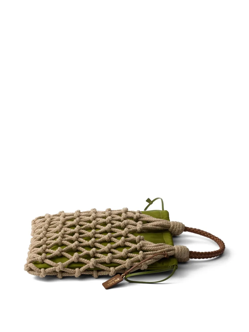 Prada Drawstring Tote Bag In Green