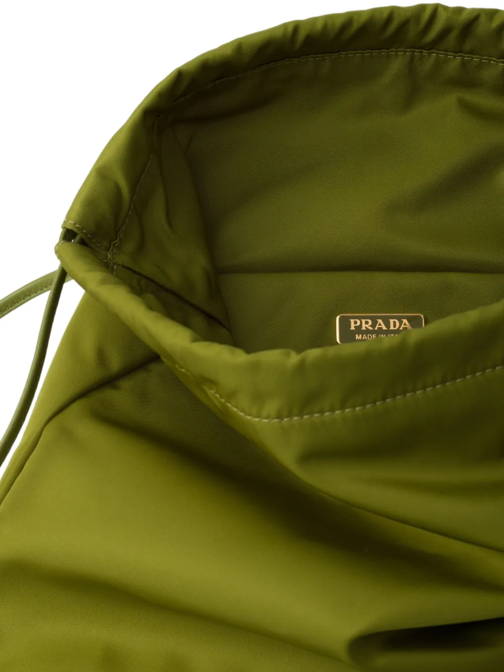 Prada Drawstring Tote Bag In Green