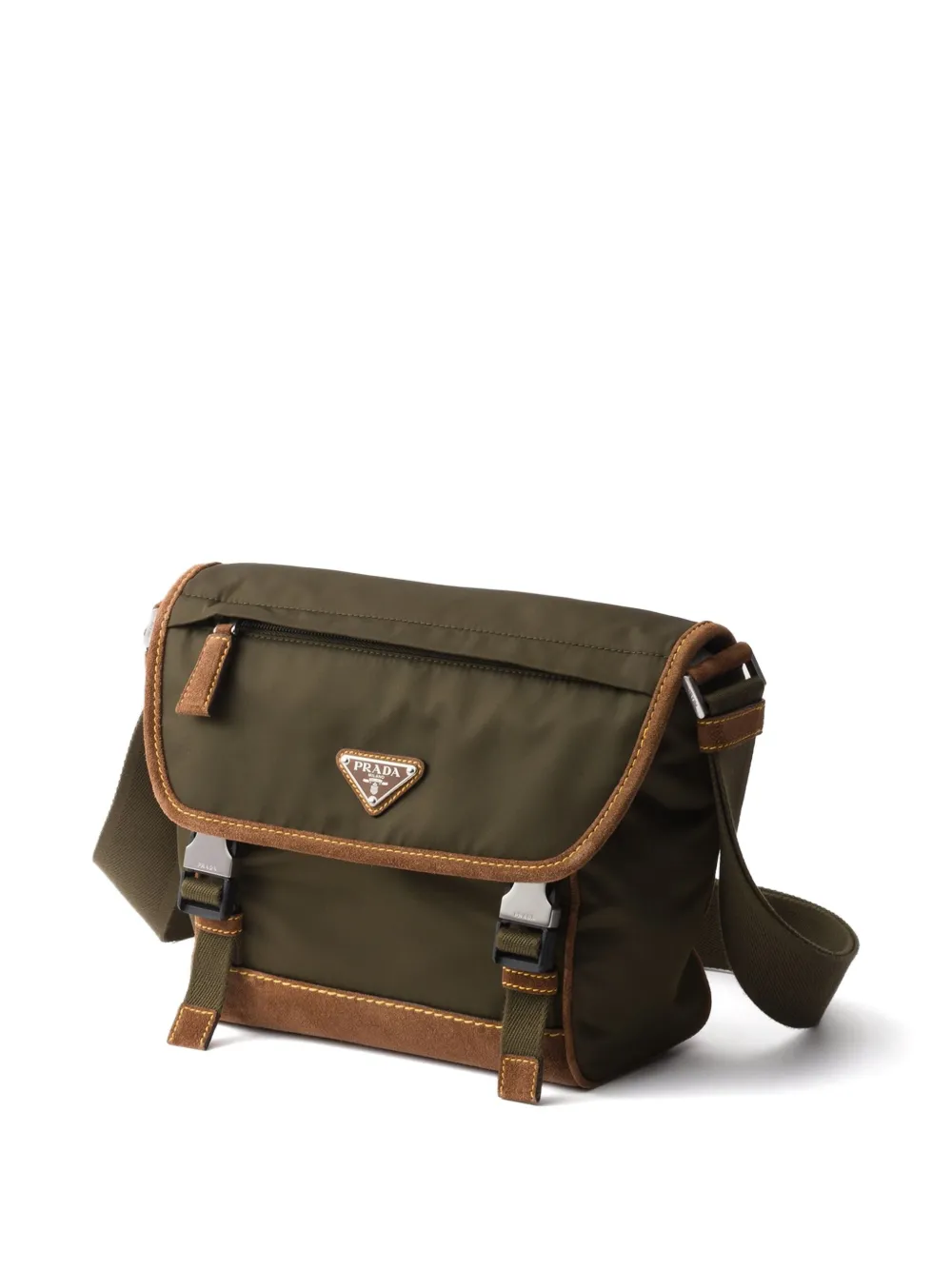 Prada Medium schoudertas met triangel-logo Groen