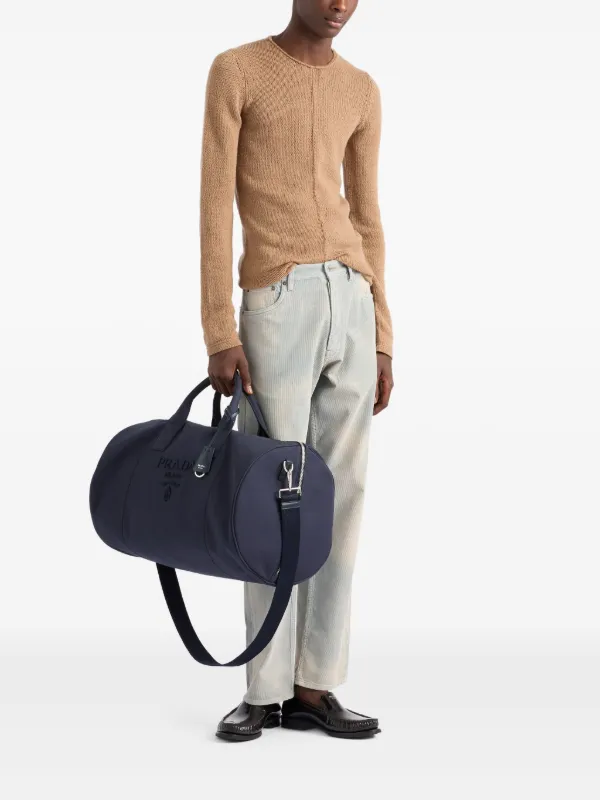 PRADA ネイビー ボストンバッグ Prada Canvas Duffle Bag | Blue | FARFETCH