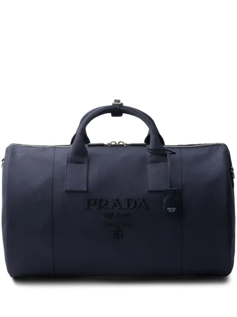 Prada logo-embossed duffle bag