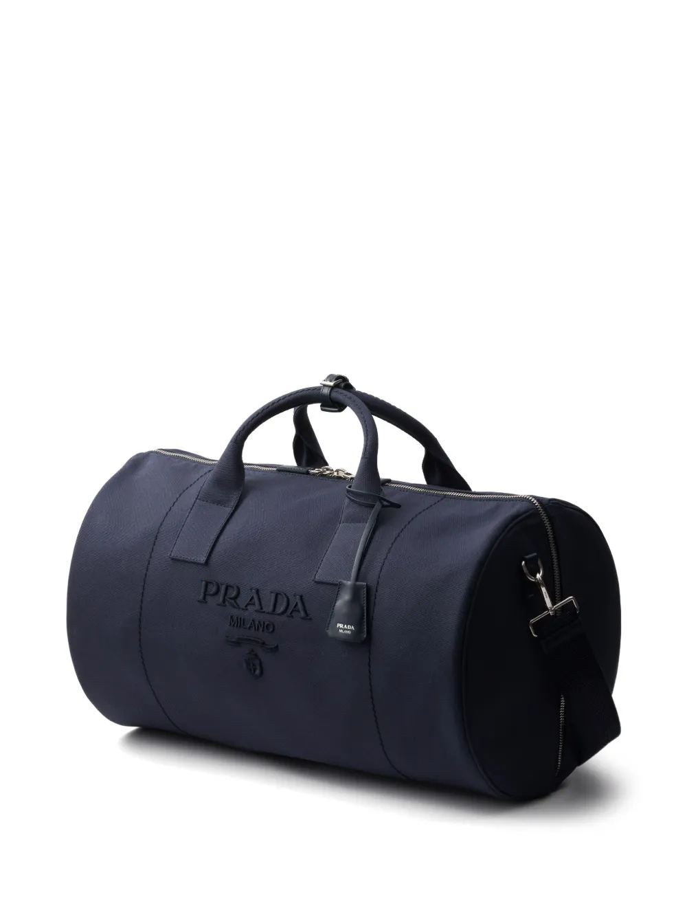 Prada Duffeltas met logo-reliëf Blauw