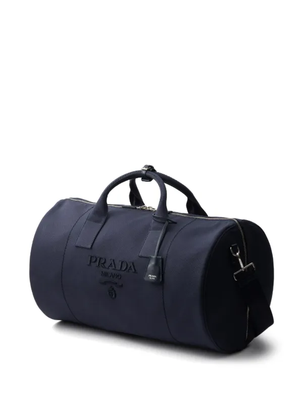 PRADA キャンバスダッフルバッグ ボストンバッグ ネイビー Prada Canvas Duffle Bag | Blue | FARFETCH