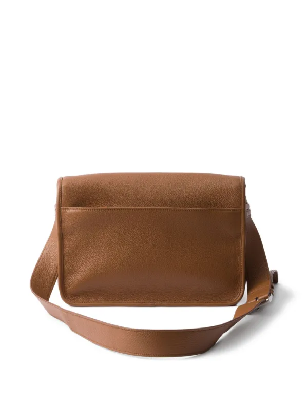 Prada Leather Messenger Bag | Brown | FARFETCH