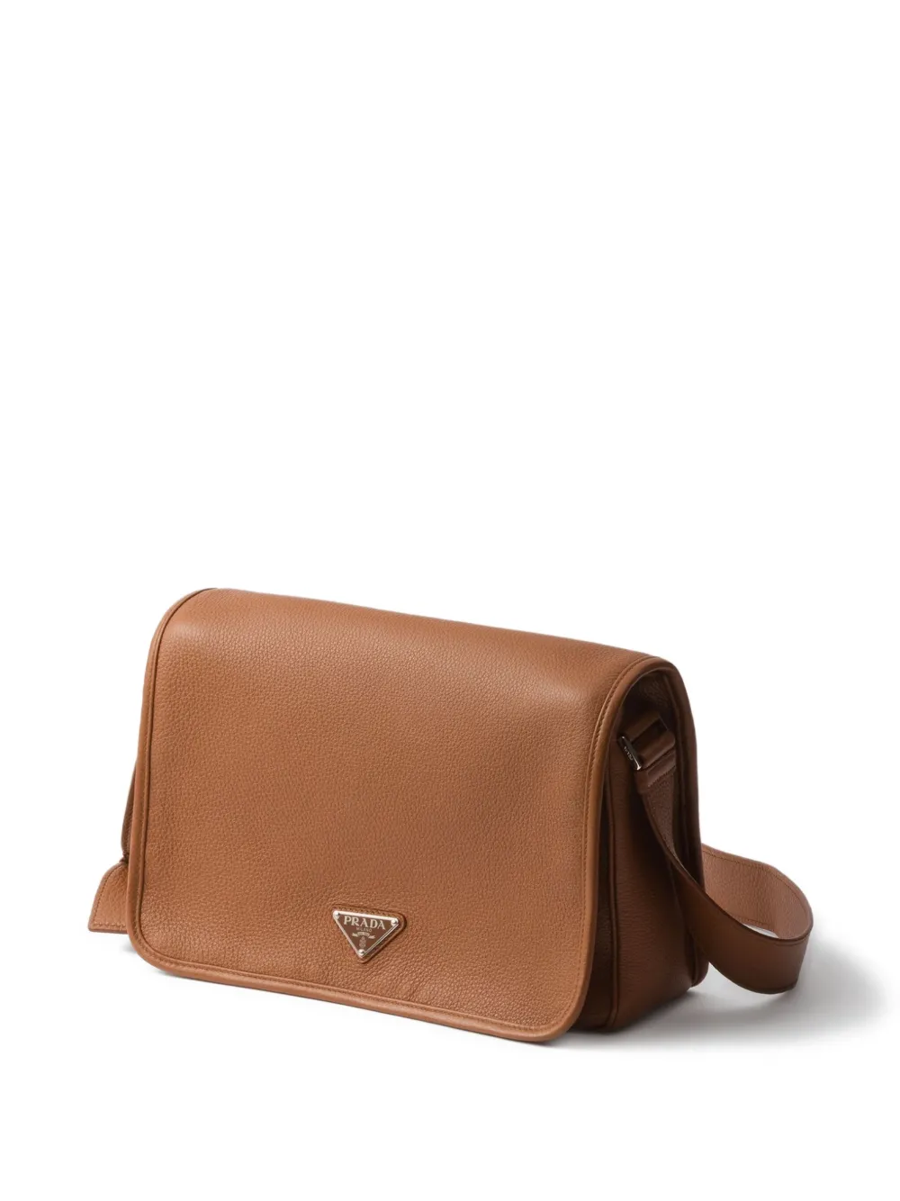 Prada Leren messengertas Bruin