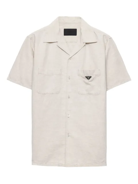 Prada enamel triangle-logo shirt