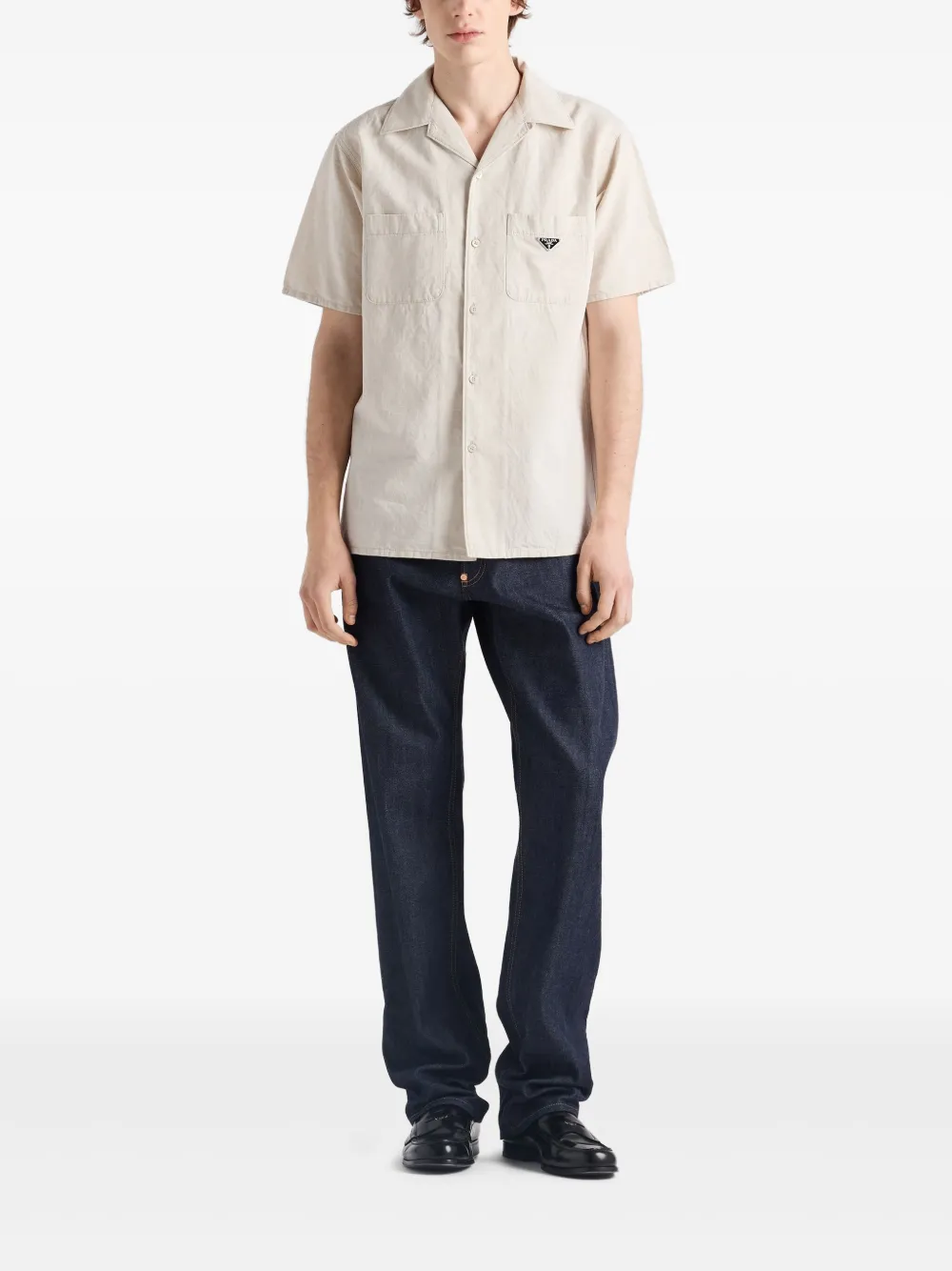 Prada Overhemd met email logo - Beige