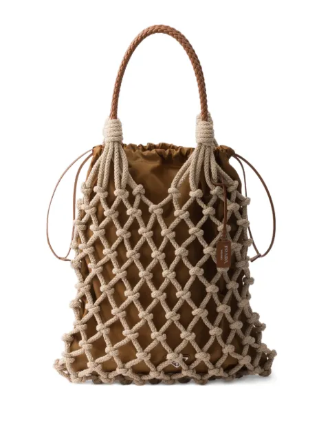 Prada macramé tote bag
